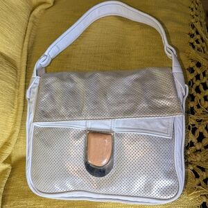 Gustto White Silver/Beige Shoulder Bag